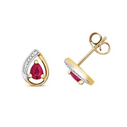 Diamond And Ruby Studs